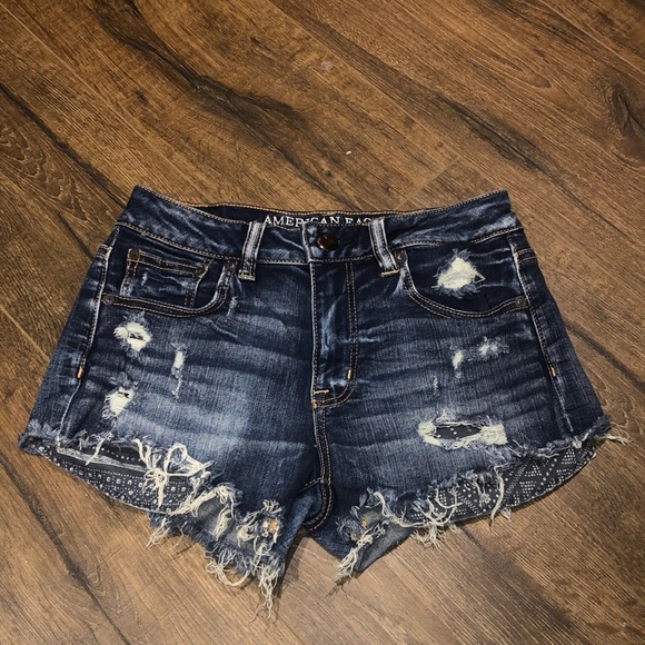 American Eagle Super Stretch Cutoff Denim Short Shorts - Picture 1 of 12